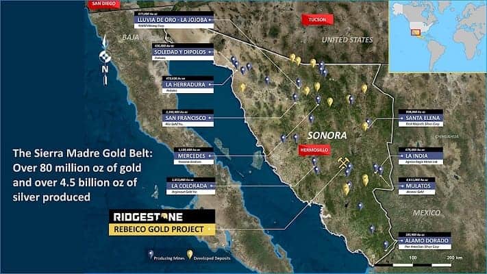 Ridgestone Mining presenta programa de perforación en Sonora