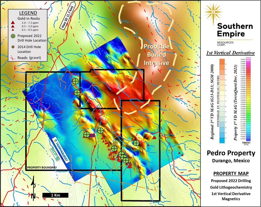 Southern Empire actualiza proyecto Pedro Gold en Durango