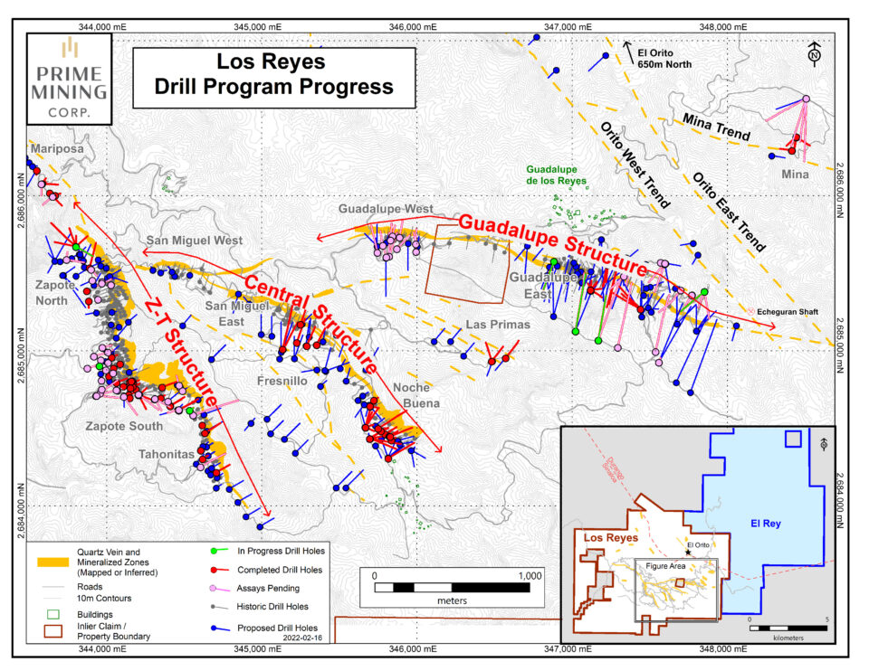 Prime Mining reporta oro y plata de alta ley en Los Reyes