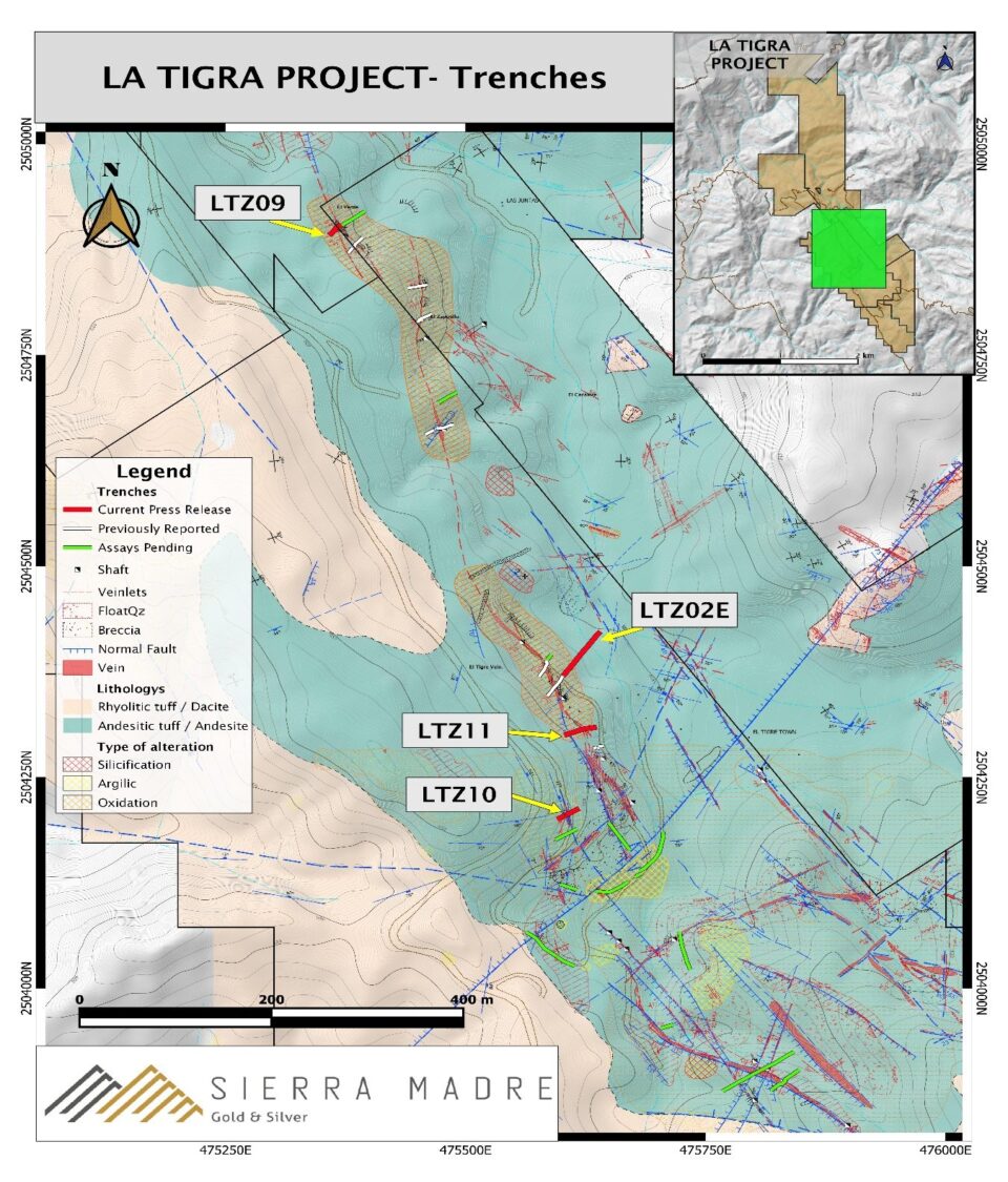 Sierra Madre Gold reporta oro de alta ley en La Tigra Mining México