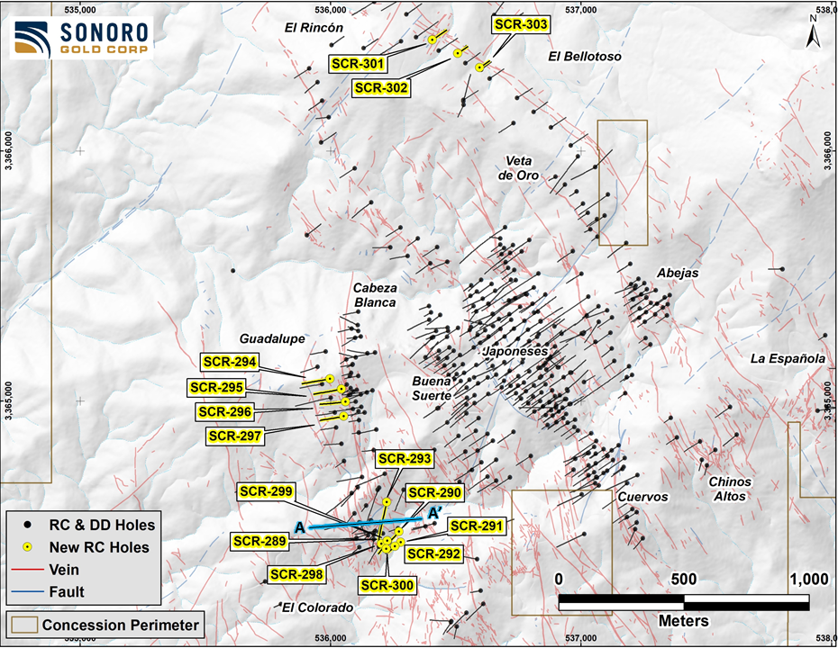 Sonoro Gold reporta intercepciones de alta ley en Cerro Caliche