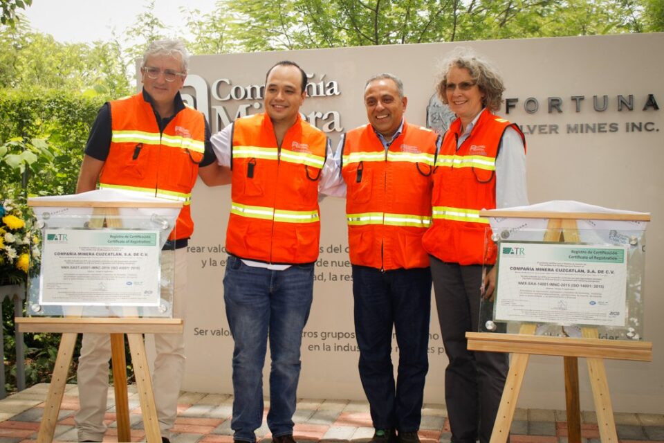 Otorgan a Minera Cuzcatlán certificaciones ambientales