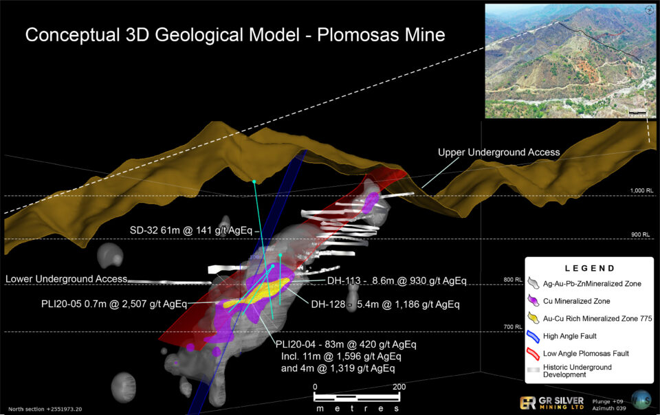 GR Silver Mining reporta mineralización adicional de alta ley en Plomosas