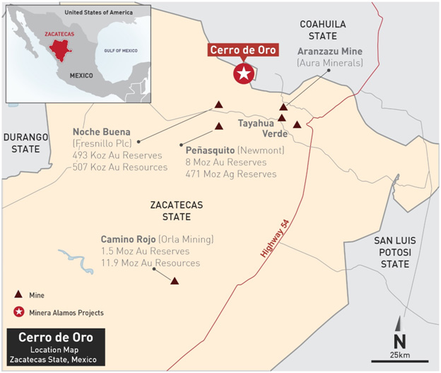 Minera Alamos obtiene crédito de 25 mdd para proyecto Cerro de Oro