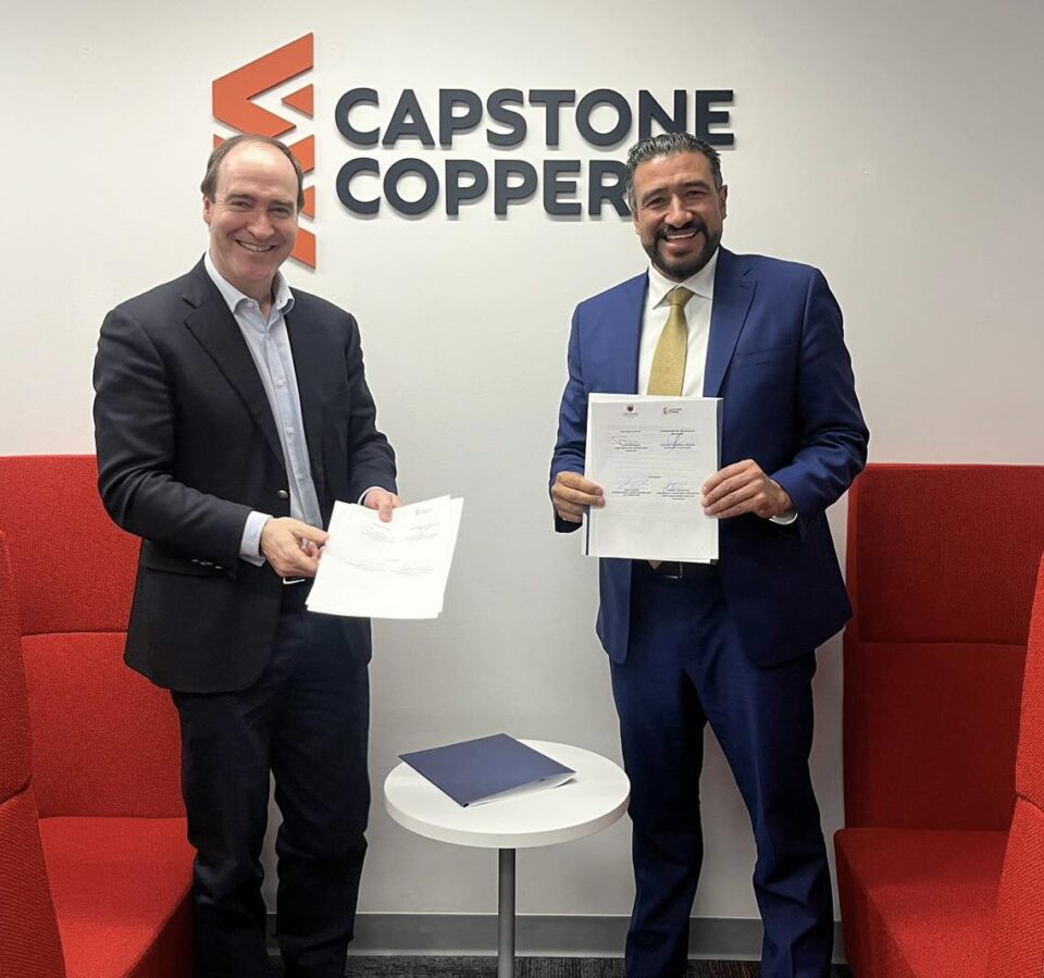 Capstone Copper y Zacatecas firman convenio para impulsar MiPymes