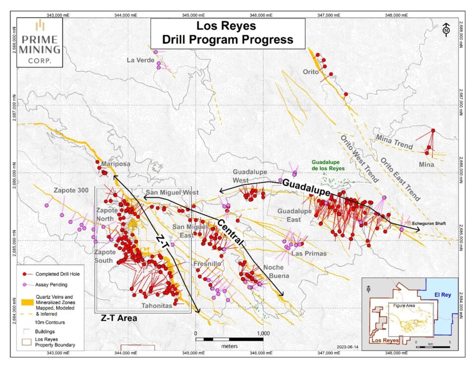 Prime Mining descubre nuevas zonas de mineralización de alta ley en Los Reyes