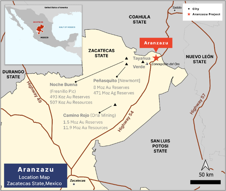 Aura Minerals actualiza planes de exploración en Aranzazu en Zacatecas