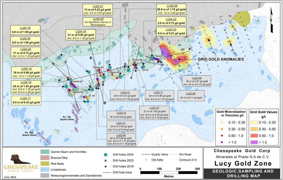 Chesapeake Gold extiende corredor mineralizado en proyecto Lucy en Sinaloa