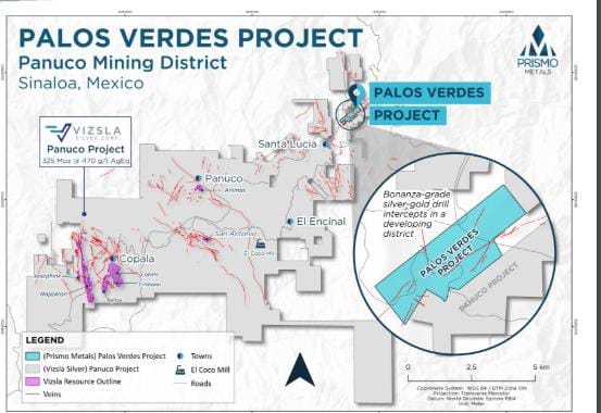 Prismo Metals inicia programa de perforación en proyecto Palos Verdes en Sinaloa