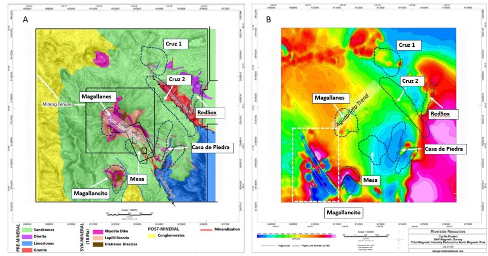 Riverside Resources completa estudio aeromagnético en proyecto Cecilia en Sonora