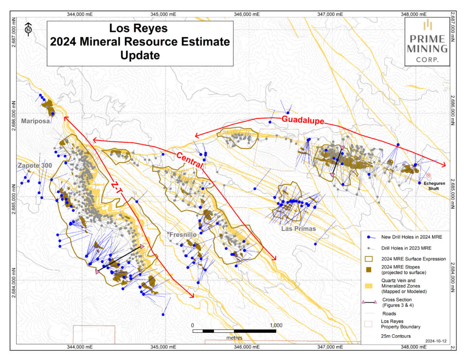 Prime Mining reporta aumento significativo de recursos de oro y plata en Los Reyes