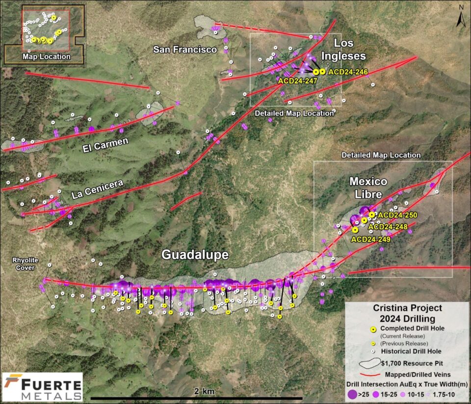 Fuerte Metals reporta varias intercepciones de alta ley en proyecto Cristina