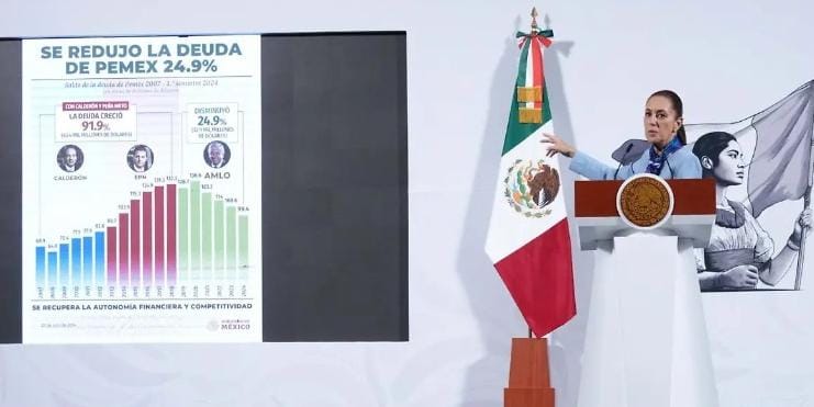 Pemex reduce su deuda; será una empresa vertical: Sheinbaum