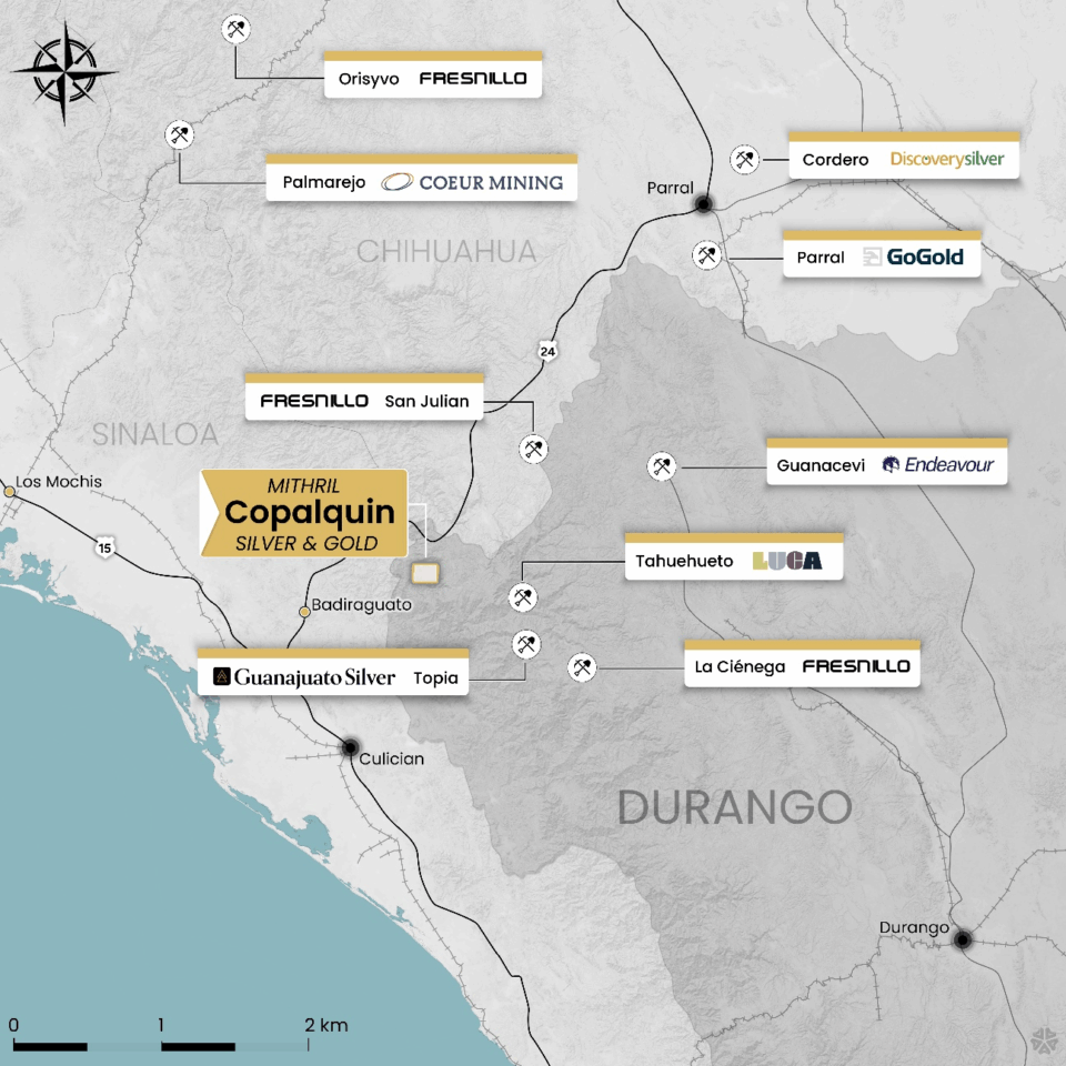 Mithril Silver And Gold intercepta plata y oro de alta ley en Copalquin