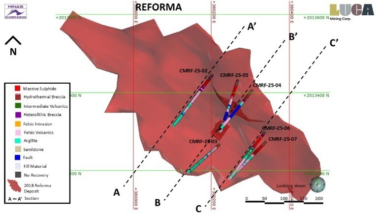Luca Mining perfora 37 metros con 6 g/t de oro, 370 g/t de plata y 6% de zinc en Campo Morado