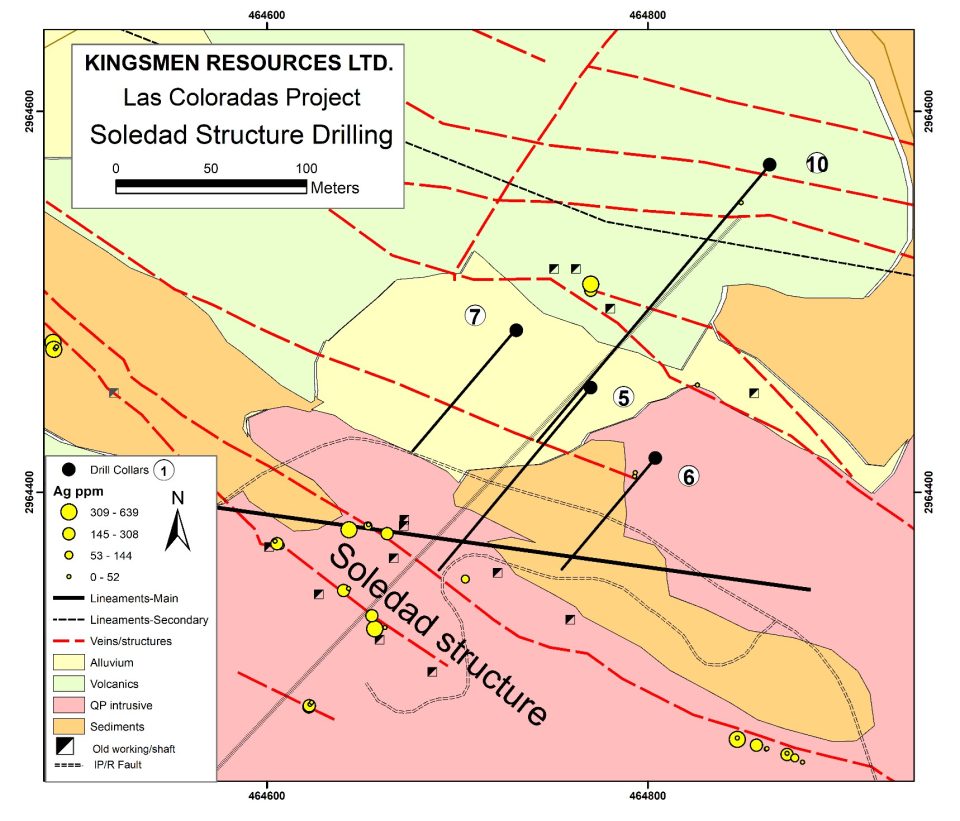 Kingsmen Resources reporta intersecciones de plata y oro de alta ley en la estructura Soledad