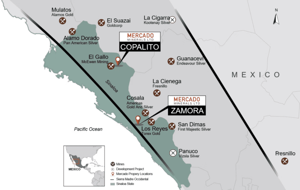 Mercado Minerals inicia estudios geofísicos en el Proyecto Copalito en Sinaloa