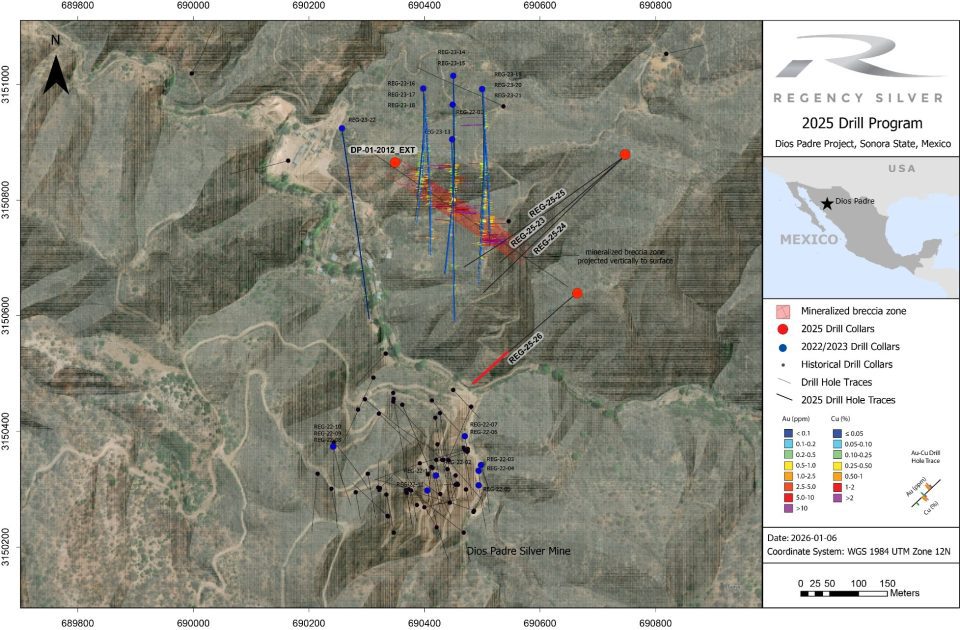 Regency Silver reporta alentadores resultados de perforación en proyecto Dios Padre en Sonora