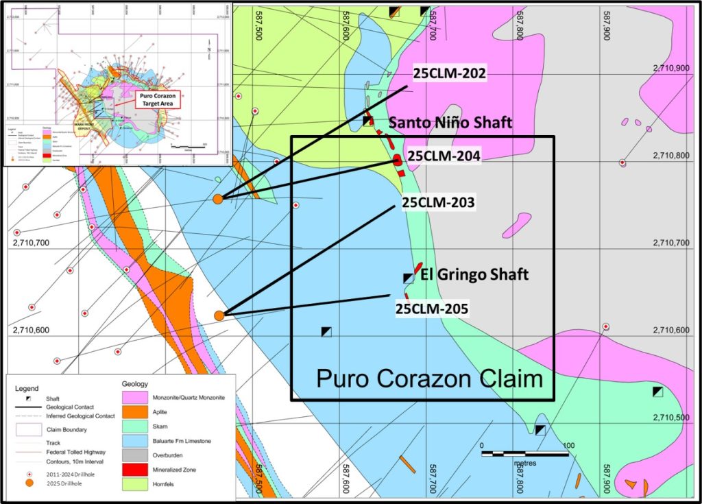 Southern Silver reporta intercepciones de plata de alta ley en la concesión Puro Corazón en proyecto Cerro Las Minitas en Durango