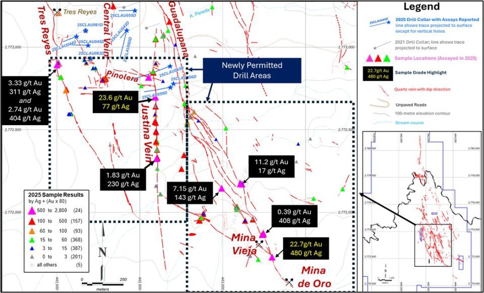 Pacifica Silver recibe permisos para perforar 153 nuevos objetivos de alta prioridad en el Proyecto Claudia en Durango