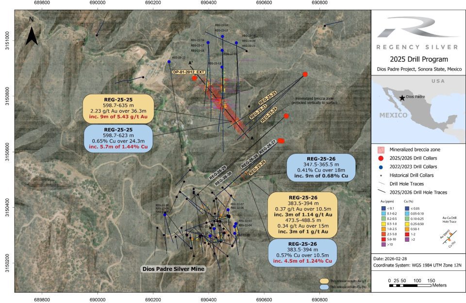 Regency Silver confirma nuevas zonas de alta ley en el Proyecto Dios Padre en Sonora