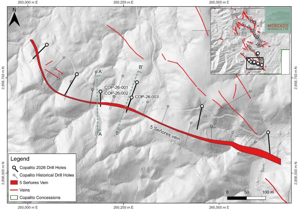 Mercado Minerals reporta leyes de plata de alta graduación en su proyecto Copalito en Sinaloa