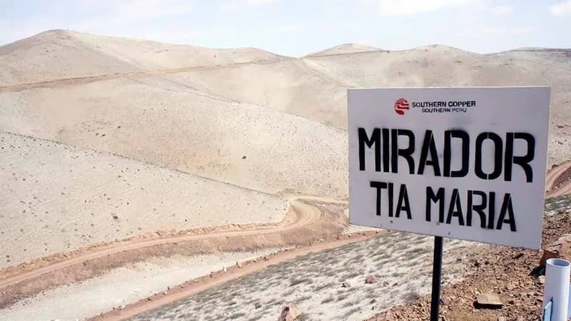 Southern Copper acelera el proyecto Tía María: producción iniciará a finales de 2027