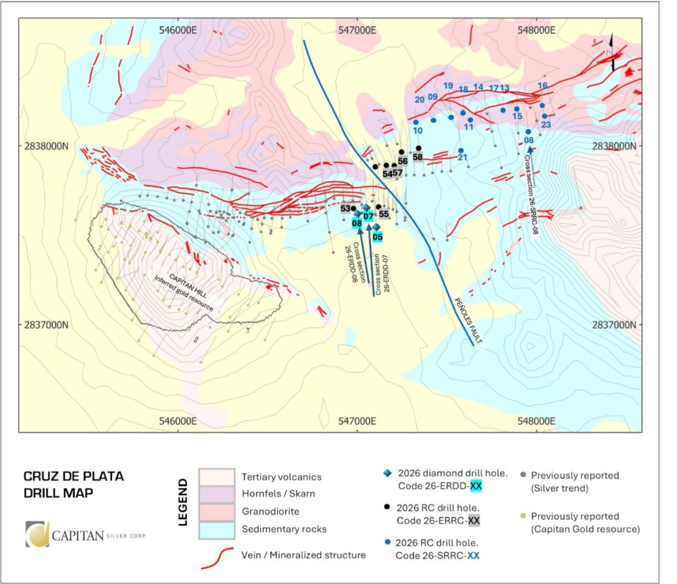Capitan Silver expande sistema mineralizado con resultados de alta ley en proyecto Cruz de Plata