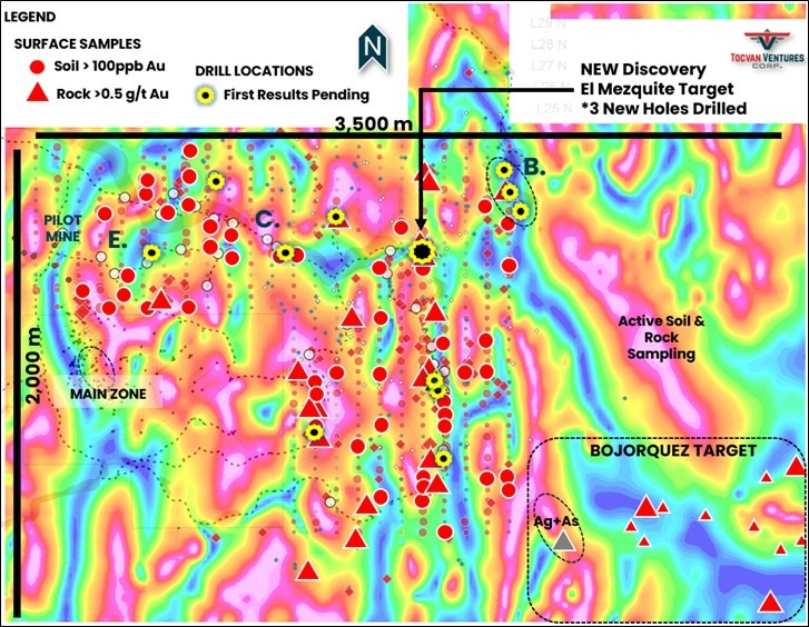 Tocvan Ventures anuncia nuevos resultados de oro y plata en superficie en el proyecto Gran Pilar.