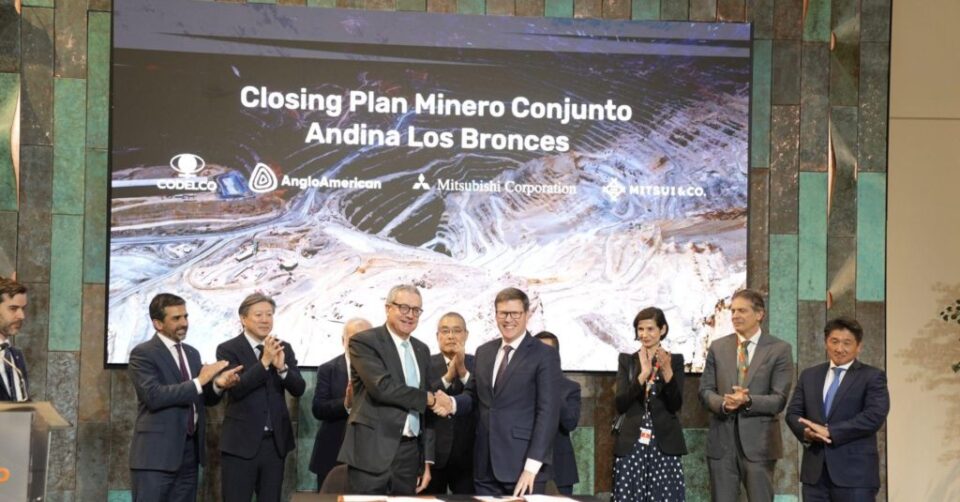 Anglo American y Codelco firman acuerdo para agregar 2.7 millones de toneladas de cobre sin necesidad de construir una nueva mina